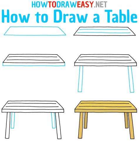How To Draw A Long Table Easy