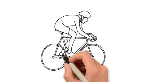 Handdrawing of a person on a bike — Stock Photo