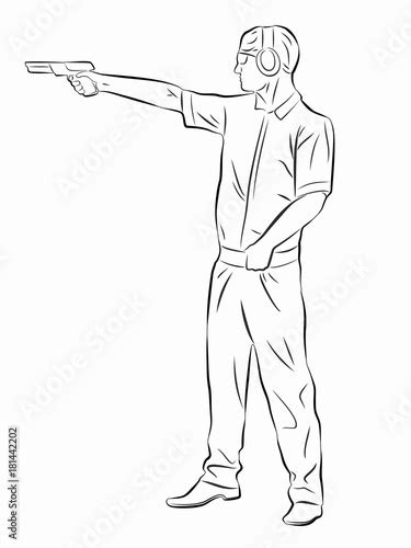 how to draw a man shooting a gun