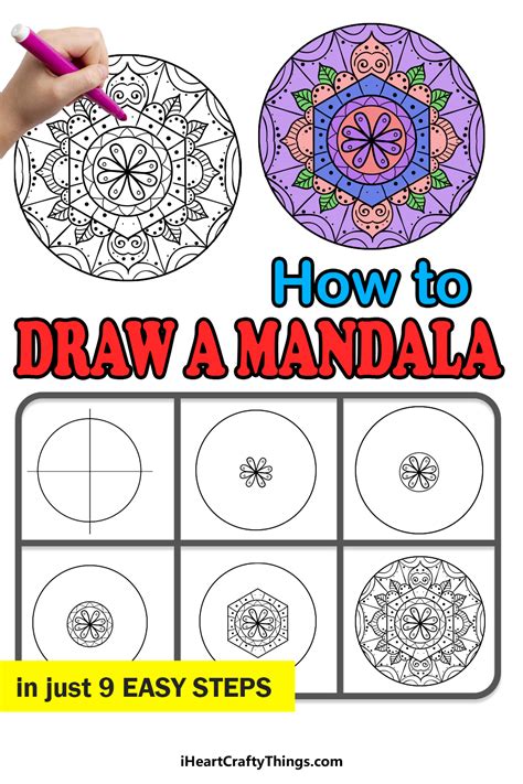 Pdf Tutorial How to draw a mandala Step by step guide Etsy