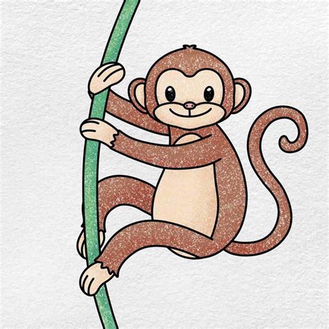 how to draw a monkey in the jungle with pencil