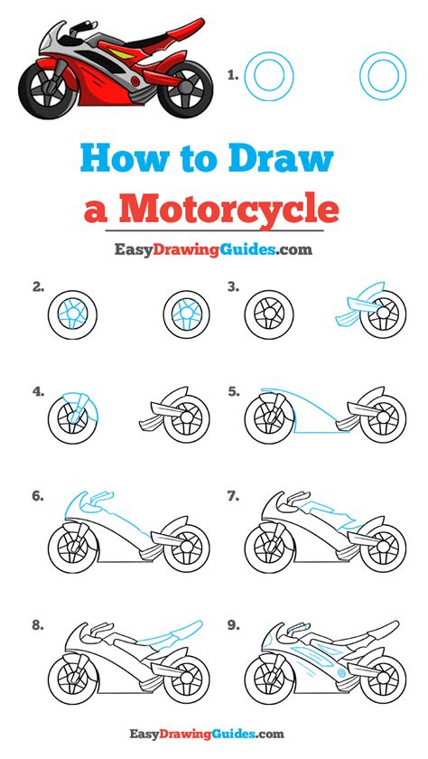 How to Draw a Cool Motorcycle Easy Step by Step for Kids