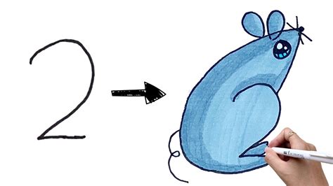 how to draw a mouse with numbers and letters
