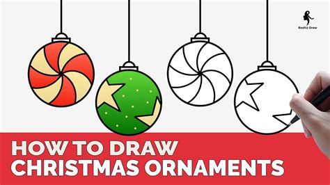 Simple line Drawing of Christmas Decorations & Ornaments