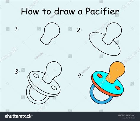 How To Draw A Pacifier Step By Step