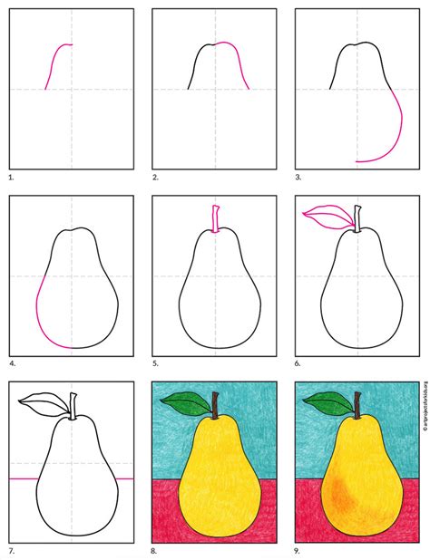 How To Draw A Pear Step By Step Easy