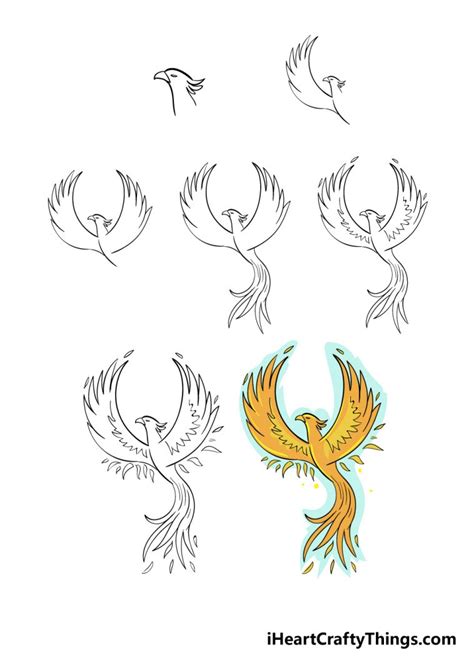 drawing a phoenix step by step step 3 Guided drawing