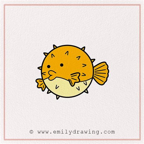how to draw a puffer fish