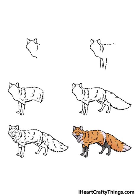 how to draw a realistic fox step by step