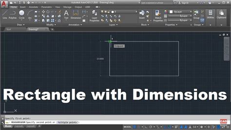 How To Draw A Rectangle With Specific Dimensions In Autocad