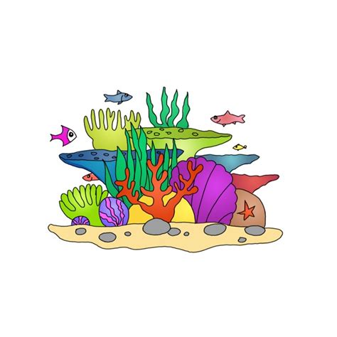 Best Silhouette Of A How To Draw Coral Reef Illustrations