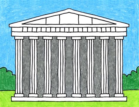 Reconstruction of the Doric Temple of Pompeii, drawing