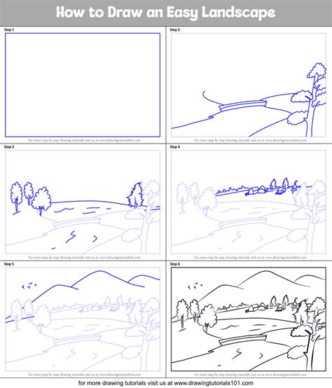 how to draw a scenery step by step