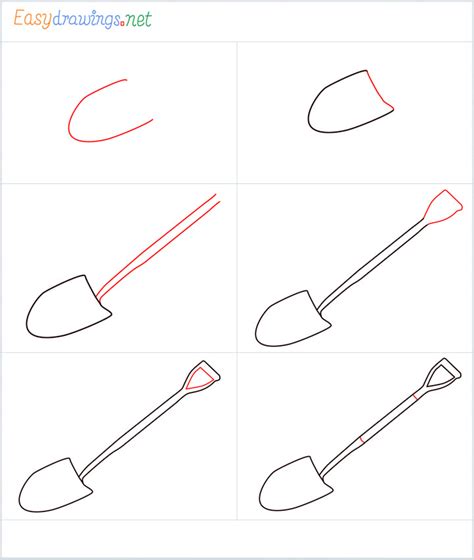 How to Draw a Shovel Step by Step Easy Drawing Guides