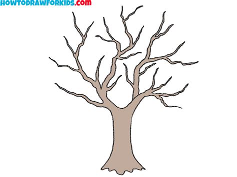 how to draw a simple leafless tree