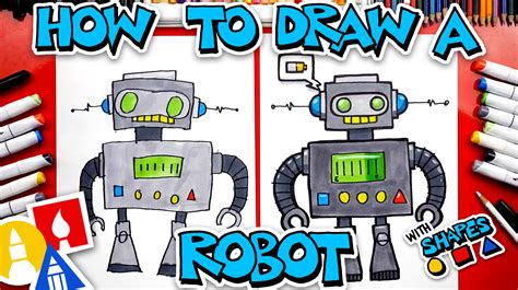 how to draw a simple robot for kids