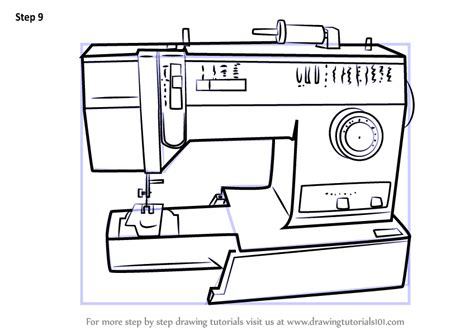 How To Draw A Simple Sewing Machine