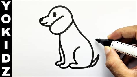35 Easy Cartoon Dog Sitting Down Drawings to Make