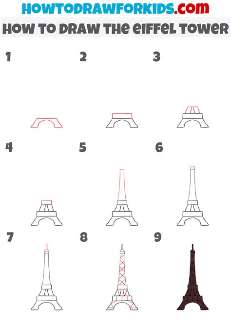  25 Idea How To Draw A Sketch Of The Eiffel Tower For Kids