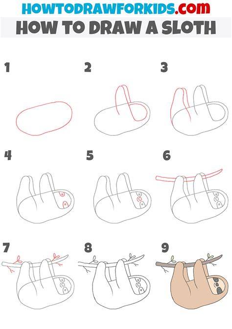 wk8 How To Draw A Cartoon Sloth Art for kids hub, Art for kids