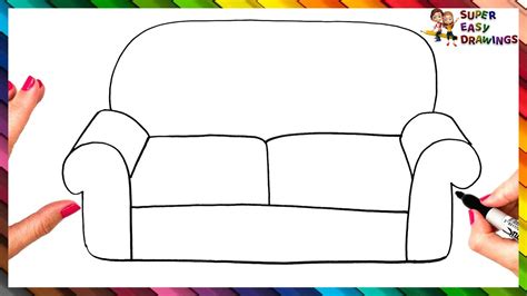 How To Draw A Sofa Easy