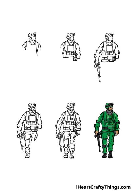 how to draw a soldier saluting easy step by step