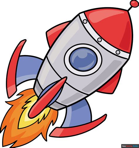 Cartoon Spaceship Step by Step Drawing Lesson