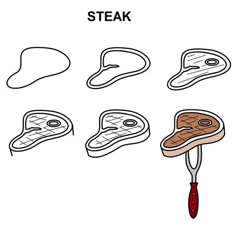 Steak! Illustration, Drawings, My arts