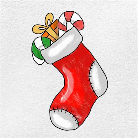 How to Draw a Christmas Stocking Really Easy Drawing