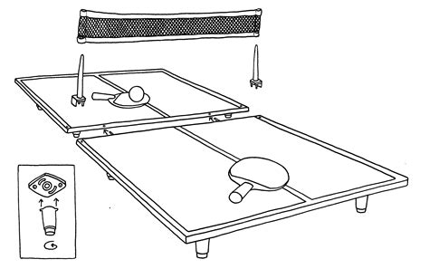 3D CAD Drawing Of Table Tennis AutoCAD File Free Download