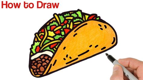 How To Draw A Funny Taco Art For Kids Hub Easy doodles drawings