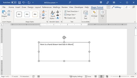 how to draw a text box in ms word