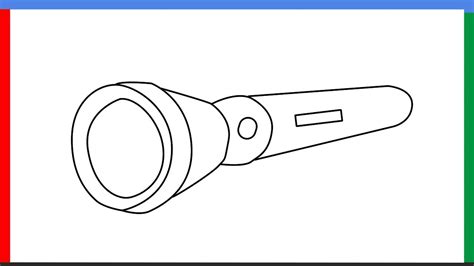 Vector drawing of a flashlight Flashlight or electric