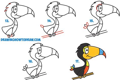 How to Draw a Toucan printable step by step drawing sheet