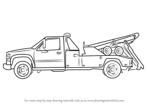 Learn How to Draw Tow Truck for Kids (Vehicles) Step by