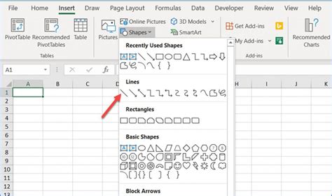 how to draw a vertical line in excel cell