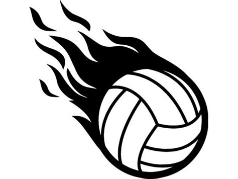 Volleyball Flaming Ball Logos Stock Vector Illustration