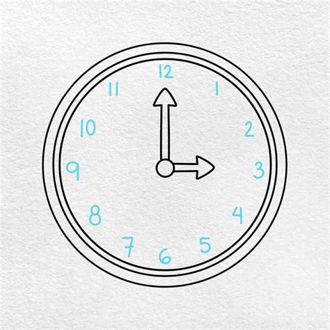 how to draw a wall clock step by step