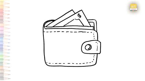 how to draw a wallet easy
