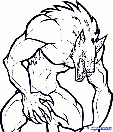 how to draw a werewolf easy step 7 Werewolf drawing