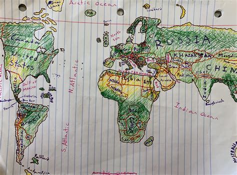 how to draw a world map from memory