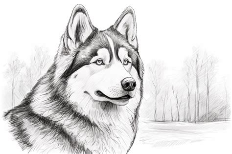 Alaskan Malamute Drawing by Lou Ortiz