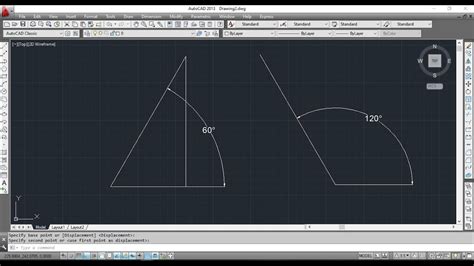 how to draw angle in autocad command