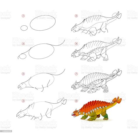 Learn How to Draw Ankylosaurus (Dinosaurs) Step by Step