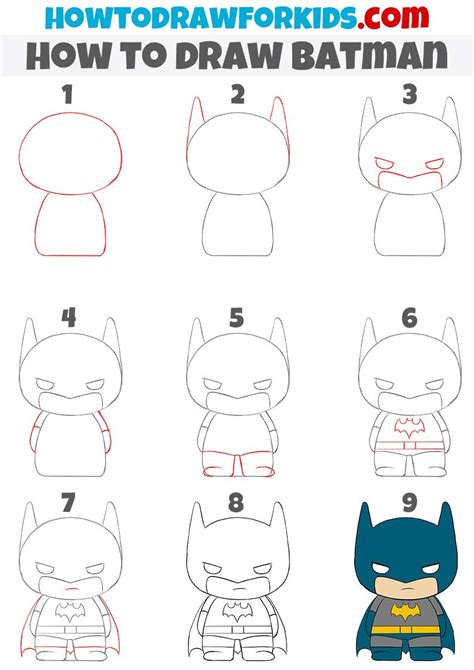 how to draw batman for kids easy