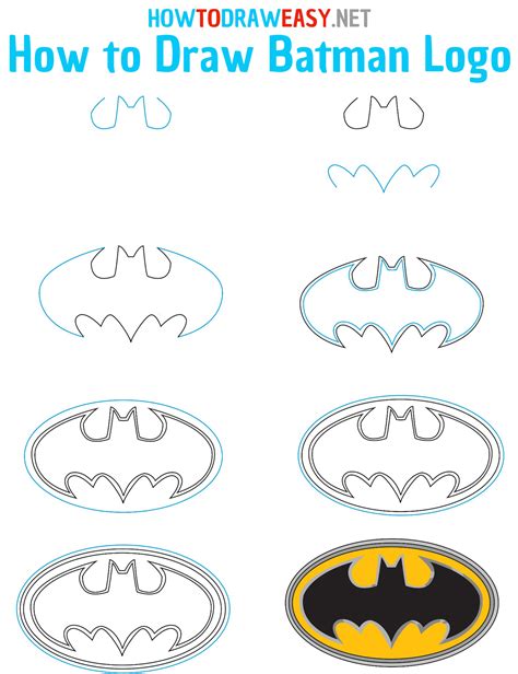 How to draw Batman Sign Step by step drawing tutorials