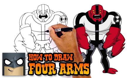 How to draw Ben as Four Arms Ben 10 Sketchok