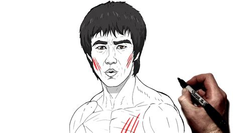 how to draw bruce lee