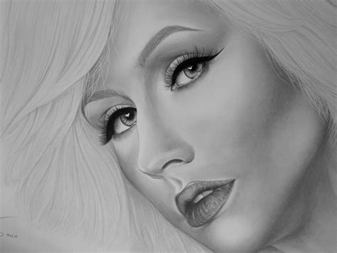 Christina Aguilera pencil drawing8 x 10 by