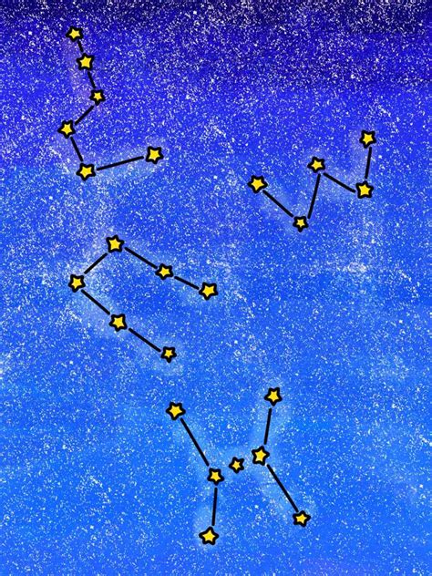 Gemini Constellation Zodiac Drawing Sticker Poster by